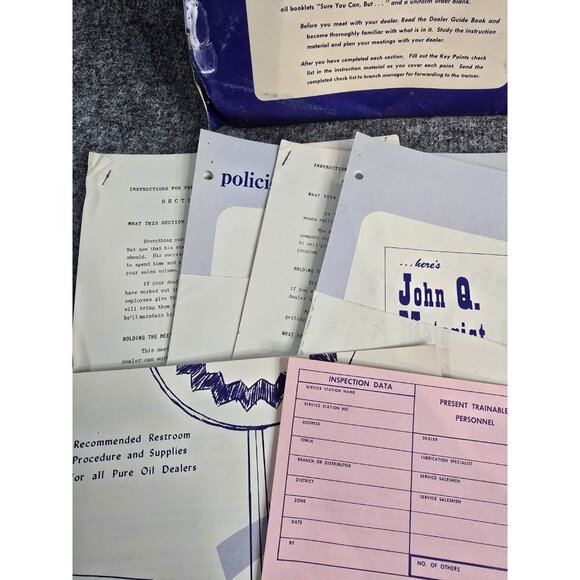 Pure Oil Company Advertising Car Dealer Guide Kit Packet Forms Booklets Document - Picture 7 of 13